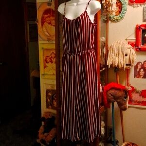 NWOT,Red & White,Striped,Lightweight & Comfortable,Wide Leg,Bohomian,Jumpsuit ⚘️